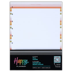 Happy Planner Dotted Lined Classic Filler Paper, Simple Joys, 7" x 9-1/4", Total Qty 40 Sheets