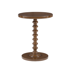 Powell Jarsky Round Spindle Side Table, 22-1/4"H x 17"W x 17"D, Hazelnut