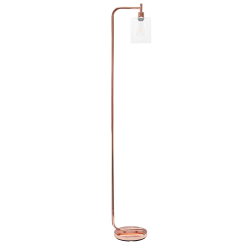 Simple Designs Modern Iron Floor Lamp, 67"H, Rose Gold Base/Clear Shade