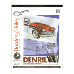 Borden & Riley Denril Vellum Pad, 11" x 14", Pad Of 25 Sheets, Translucent