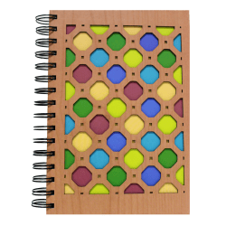 Inkology Laser Cut Journals, 5-7/8" x 8-1/4", College Ruled, 192 Pages (96 Sheets), Wood Dots, Pack Of 6 Journals