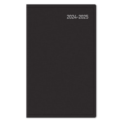 2024-2025 Office Depot® Brand Weekly Academic Planner, 4" x 6-3/8", 30% Recycled, Black, July 2024 To June 2025