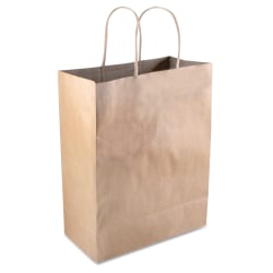 Cosco Premium Shopping Bags, 10 1/4" x 8", Brown Kraft, Pack Of 50 Bags