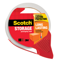 Scotch® Long Lasting Storage Packaging Tape With Dispenser, 1 7/8" x 54.6 Yd, Clear
