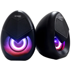 Argom Tech Combat S62 2.0CH Multimedia Stereo LED Wired Gaming Speakers, Black, Set Of 2 Speakers