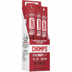 CHOMPS Beef Jerky Sticks - Barbeque - 1.15 oz - 24 / Pack