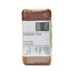 R & F Handmade Paints Encaustic Paint Cake, 40 mL, Brown Pink