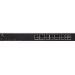 Cisco SG250X-24 24-Port Gigabit with 4-Port 10-Gigabit Smart Switch - 24 Ports - Manageable - 10 Gigabit Ethernet - 1000Base-X - 2 Layer Supported - Twisted Pair - Rack-mountable - Lifetime Limited Warranty