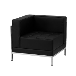 Flash Furniture HERCULES Imagination Series Contemporary Modular Left Corner Chair with Quilted Tufted Seat and Encasing Frame, Black