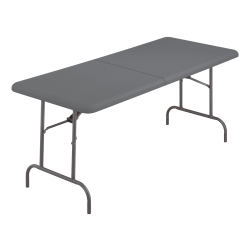 Iceberg IndestrucTable TOO Bifold Table - Rectangle Top - Contemporary Style - Adjustable Height - 72" Table Top Length x 30" Table Top Width x 2" Table Top Thickness - 29" Height - Charcoal, Powder Coated - Tubular Steel