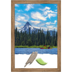 Amanti Art Owl Brown Wood Picture Frame, 28" x 40", Matted For 24" x 36"