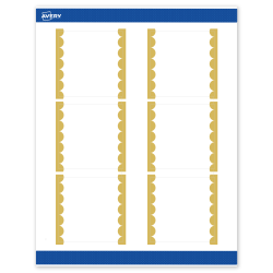 Avery® Print-To-The-Edge Labels With Sure Feed® Technology, S00-DK2-PRWMP10, Square, 3" x 3", Matte White, Preprinted Gold Dots Edge Design, Pack Of 60