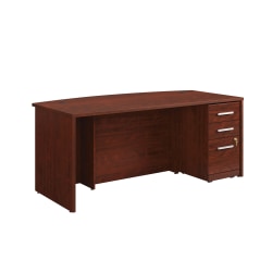 Sauder® Affirm Collection 72"W Executive Bowfront Desk With 3-Drawer Mobile Pedestal File, Classic Cherry