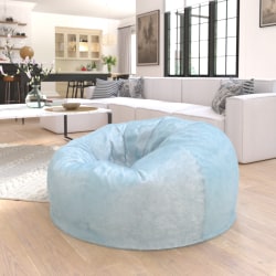 Flash Furniture Oversized Bean Bag Chair For Kids And Adults, Teal Furry