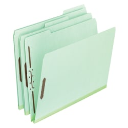 Pendaflex® Pressboard File Folders, 2" Expansion, Legal Size, Green, Box Of 25