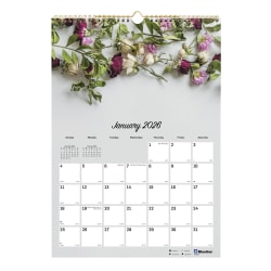 2026 Blueline Colorful Monthly Wall Calendar, 12" x 17", Romantic, January To December, C173122