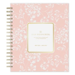 2024-2025 Day Designer Daily/Monthly Planning Calendar, 8" x 10", Annabel Blush Frosted, July To June, 147768