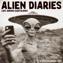 2026 Willow Creek Press Art & Design Monthly Wall Calendar, 12" x 12", Alien Diaries, January To December, 55649