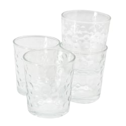 Gibson Home 4-Piece Bubble Double Old-Fashioned Glassware Set, 13.5 Oz, Clear