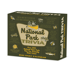 2025 Willow Creek Press Daily Desk Box Calendar, 5-1/2" x 6-1/4", National Park Trivia, January to December 2025, 47293