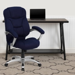 Flash Furniture Ergonomic Microfiber High-Back Chair, Blue/Black/Titanium