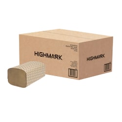 Highmark® ECO Single-Fold 1-Ply Paper Towels, 100% Recycled, Natural, 250 Sheets Per Roll, Pack Of 16 Rolls
