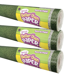Teacher Created Resources Fun-Size Better Than Paper Bulletin Board Rolls, 18" x 12', Sports Field, Pack Of 3 Rolls