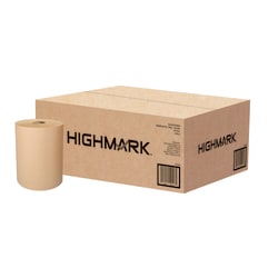 Highmark® ECO Hardwound 1-Ply Paper Towels, 100% Recycled, Natural, 350' Per Roll, Case Of 12 Rolls