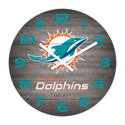 Imperial NFL Weathered Wall Clock, 16", Miami Dolphins