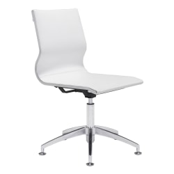 Zuo Modern® Glider Conference Chair, White/Chrome