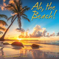 2026 Willow Creek Press Monthly Mini Wall Calendar, 7" x 7", Ah The Beach!, January To December, 53416