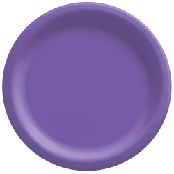Amscan Round Paper Plates, 8-1/2", New Purple, Pack Of 150 Plates