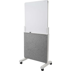 Quartet Agile Glass Dry-Erase Easel - White Tempered Glass Surface - Gray Frame - Assembly Required - 1 Each