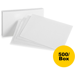 Oxford Printable Index Card - White - 5" x 8" - 85 lb Basis Weight - 500 / Box