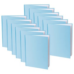 Ashley Young Authors Hardcover Blank Book, 8"H x 6"W Portrait, 14 Sheets/28 Pages, Blue Cover, White Pages, Pack Of 12