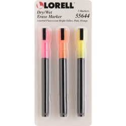 Lorell® Magnetic Dry-Erase/Chalkboard Marker, Multicolor, Pack Of 3