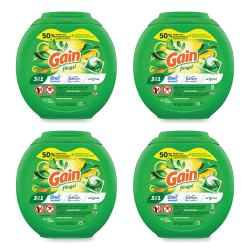 Gain® flings Detergent Pods, Original, 76 Pods/Tub, 4 Tubs/Carton
