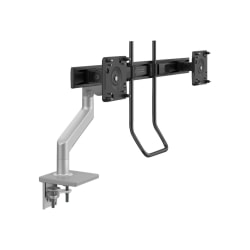 Humanscale M8.1 - Mounting kit (VESA adapter, two-piece clamp mount with base, angled / dynamic link, crossbar for dual monitors with handle) - for 2 LCD displays - silver with gray trim - mounting interface: 100 x 100 mm
