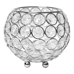 Elegant Designs Elipse Crystal Bowl, 4-1/4" x 4-3/4", Chrome
