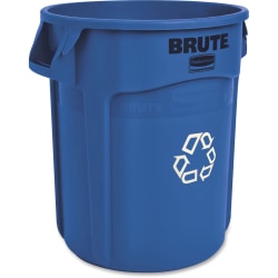 Rubbermaid Commercial Brute 20-Gallon Vented Recycling Containers, Blue, Carton Of 6