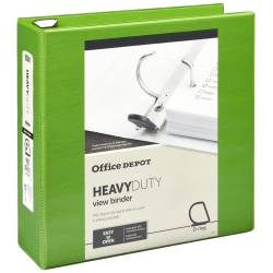 Office Depot® Brand Heavy-Duty View 3-Ring Binder, 3" D-Rings, Army Green