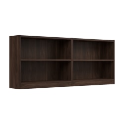 Bush Furniture Universal Small 30"H 2 Shelf Bookcase - Set of 2, Black Walnut, Standard Delivery