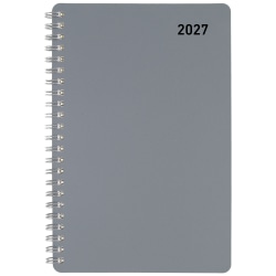 Office Depot Brand Weekly Monthly Appointment Book, 5" x 8", Silver, January 2027 to December 2027, OD71033027