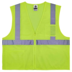 Ergodyne GloWear® Safety Vest, Treated Polyester Hi-Vis 8256Z, Class 2, 4X/5X, Lime