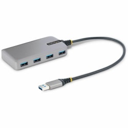 StarTech.com 4-Port USB Hub, USB 3.0 5Gbps, Bus Powered, USB-A to 4xA w/ Optional Auxiliary Power, Portable Laptop USB Hub, 1ft/30cm Cable