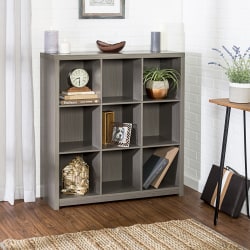 Honey Can Do 39"H 9-Cube Premium Laminate Bookcase, Natural&nbsp;
