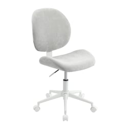 Realspace Brigsley Fabric Low-Back Task Chair, Gray/White