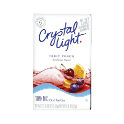 Crystal Light® On The Go Mix Sticks, Fruit Punch, Box Of 30 Packets