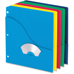 Pendaflex Pocket Project Folder - 8 1/2" x 11" - 11 pt. - Pressboard - Blueberry, Ice, Lemon, Lime, Strawberry - Punched - 10% Recycled - 10 / Pack