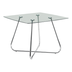 Monarch Specialties Aiden Dining Table, 31"H x 40"W x 40"D, Clear Glass